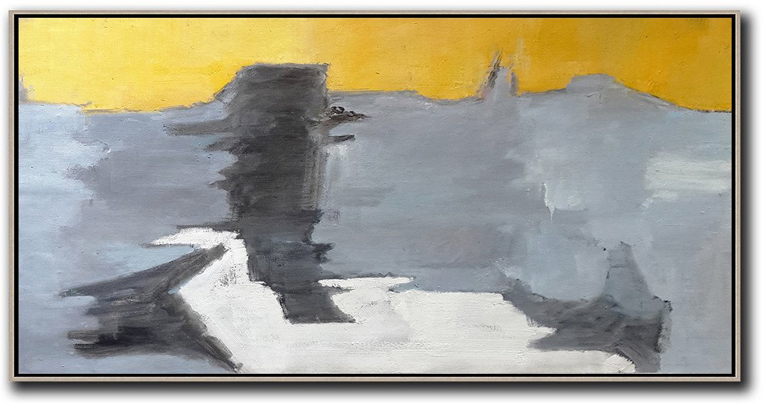 Horizontal Palette Knife Contemporary Art - Oil On Canvas Art Large